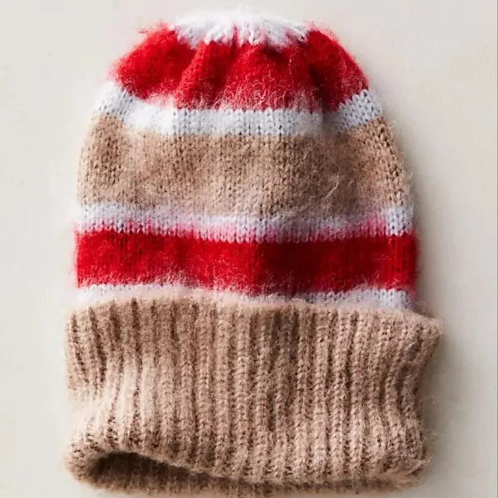 NWOT Free People The Groove Stripe Beanie in Brick